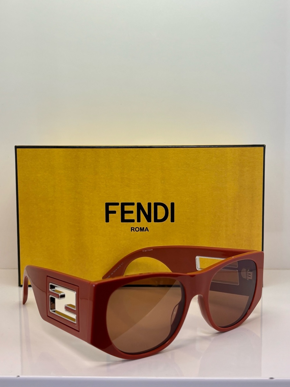 Fendi Brown-orange Logo Accent Sunglasses